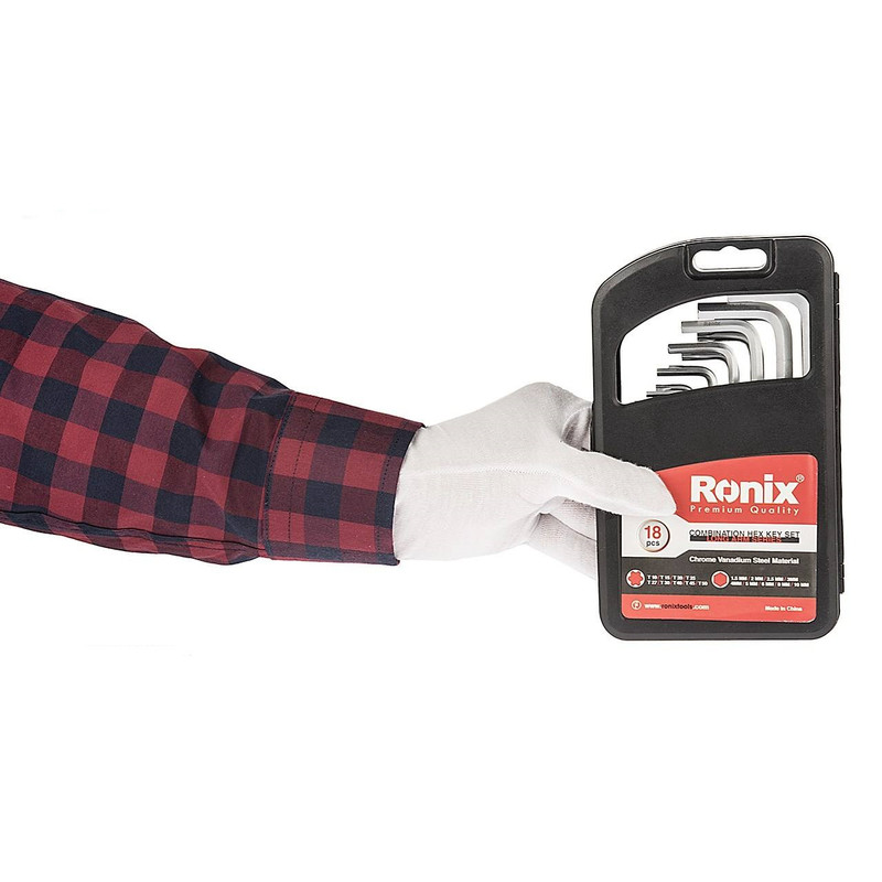 مجموعه 18 عددی آچار آلن و ستاره‌ای رونیکس مدل RON-2052