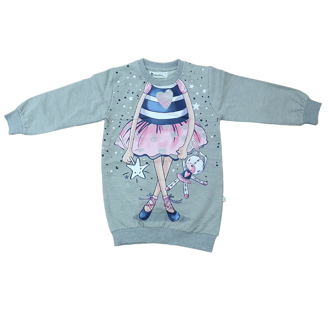 سویشرت دخترانه مانکی کیدز مدل 0069