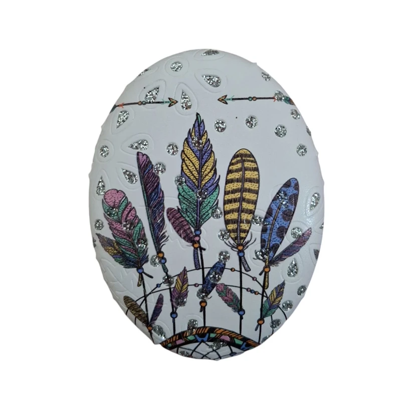 آینه جیبی مدل بیضی طرح پر