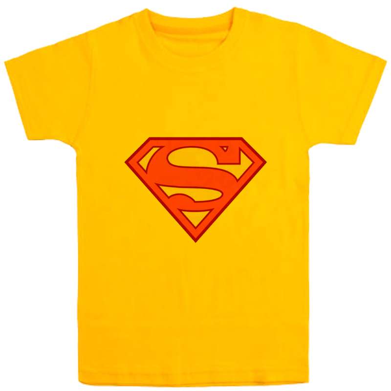 تی شرت آستین کوتاه دخترانه مدل سوپرمن D189 رنگ زرد