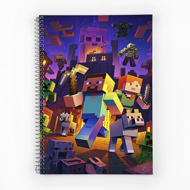 دفتر مشق 50 برگ مدوپد مدل ماینکرفت minecraft کد DF14013