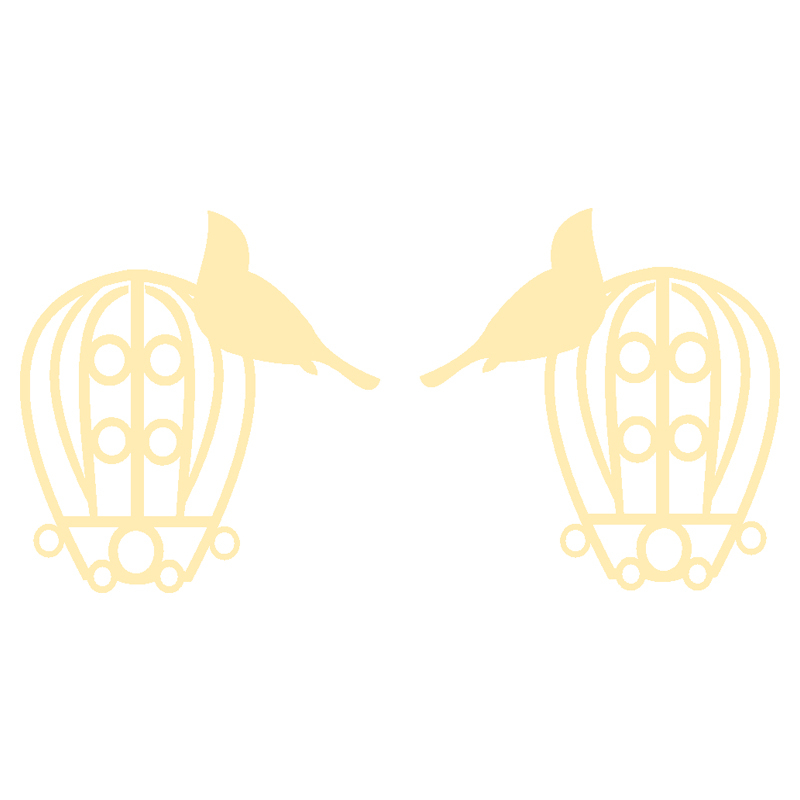 گوشواره طلا 18 عیار زنانه کرابو طرح پرنده و قفس مدل Kr5127