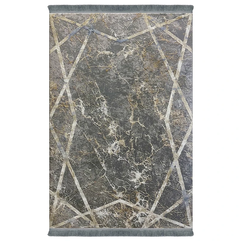  فرش ماشینی اولیا کد 9506 زمینه طوسی