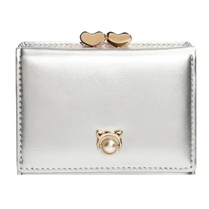 کیف پول دخترانه مدل تاشو طرح گربه