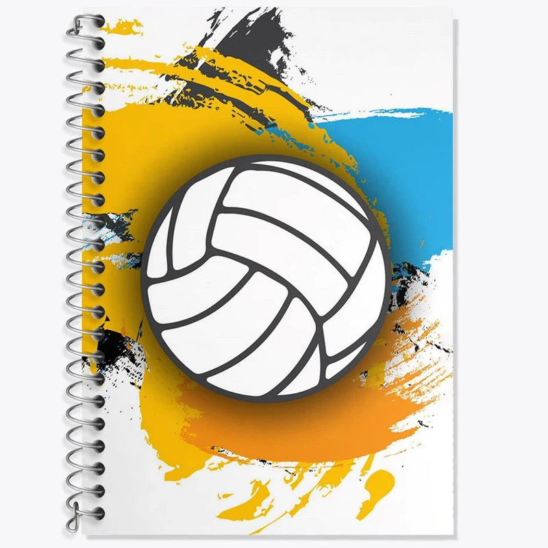 دفتر زبان 50 برگ خندالو مدل سه خط طرح والیبال Volleyball کد 26412