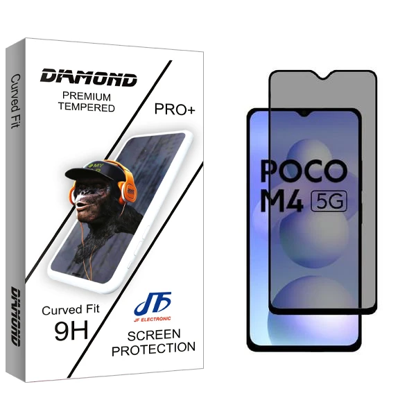 محافظ صفحه نمایش حریم شخصی جی اف مدل Diamond مناسب برای گوشی موبایل شیائومی Poco M4 5G