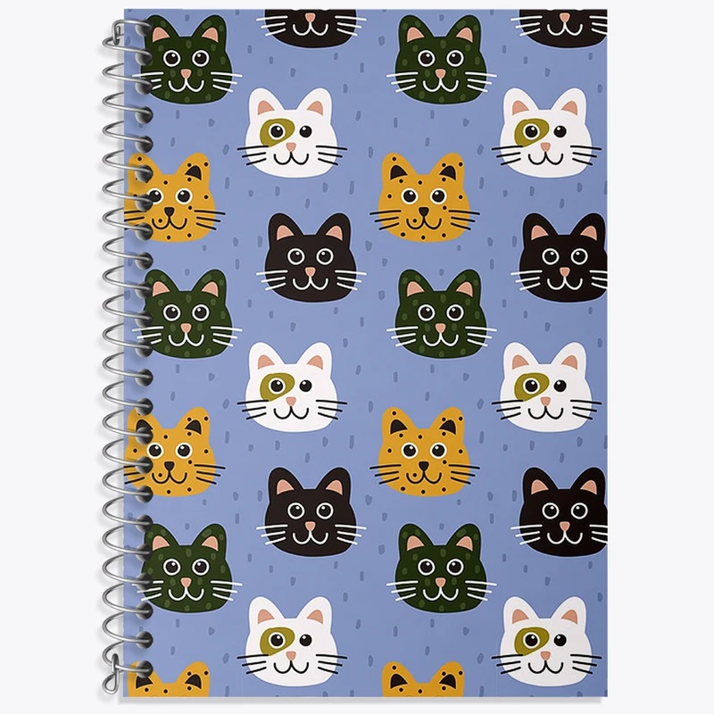 دفتر زبان 50 برگ خندالو مدل دو خط طرح گربه (Cat) کد N1137