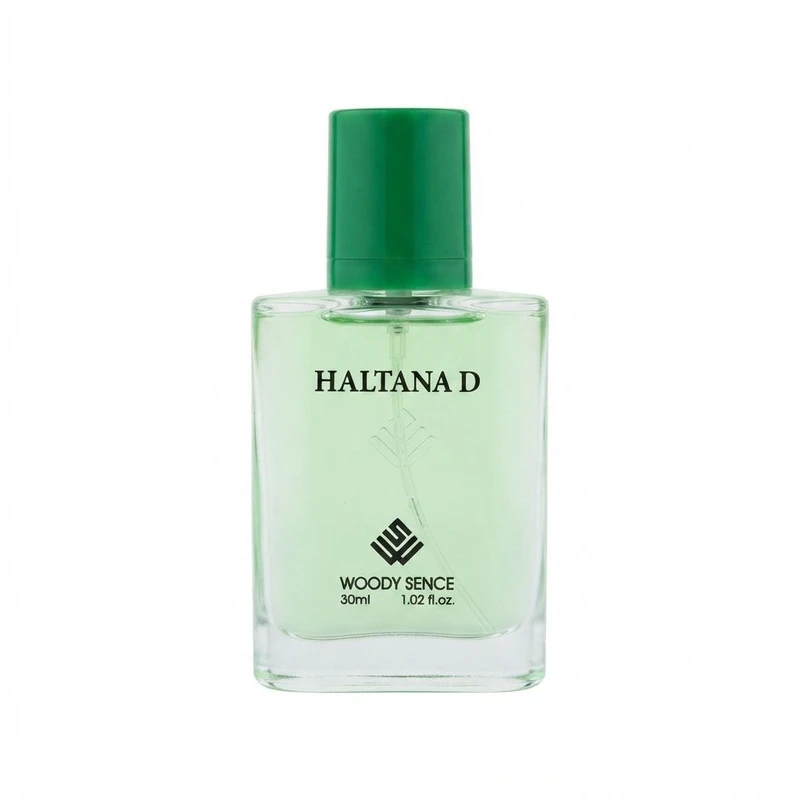 عطر جیبی مردانه وودی سنس مدل Haltana D با رایحه تند و چوبی حجم 30 میلی‌لیتر