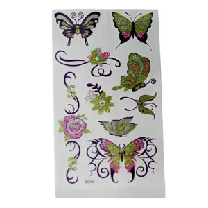 تتو موقت طرح گل و پروانه کد 72