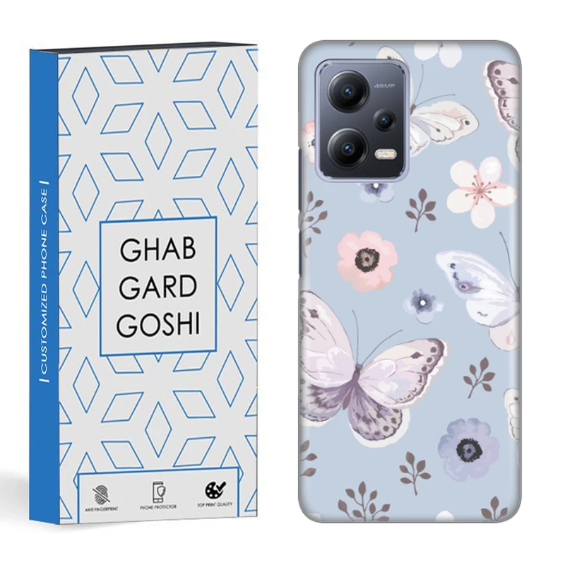 کاور قاب گارد گوشی طرح پروانه کد DIMO-004 مناسب برای گوشی موبایل شیائومی redmi note 12 5g / poco x5 5g
