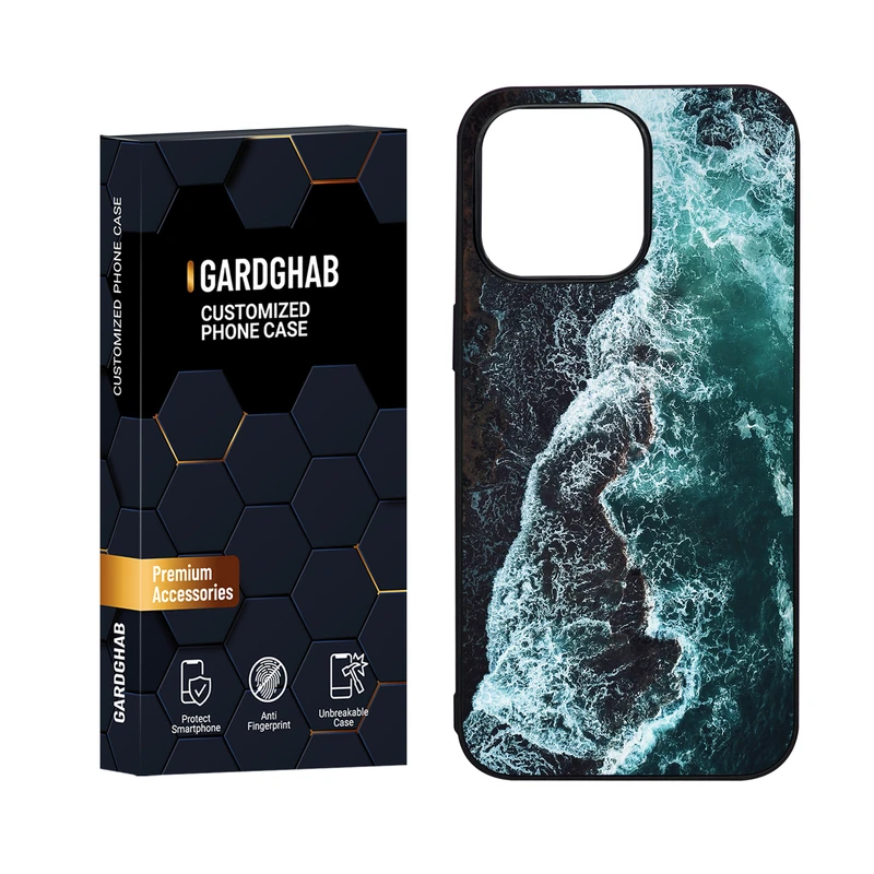 کاور گارد قاب مدل دور ژله ای پشت گلس منظره و طبیعت مناسب برای گوشی موبایل اپل iPhone 15 Pro Max