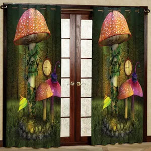 پرده مدل قارچ طرح دار هازان پانچی کد 2471 سایز 140x200 سانتی متر