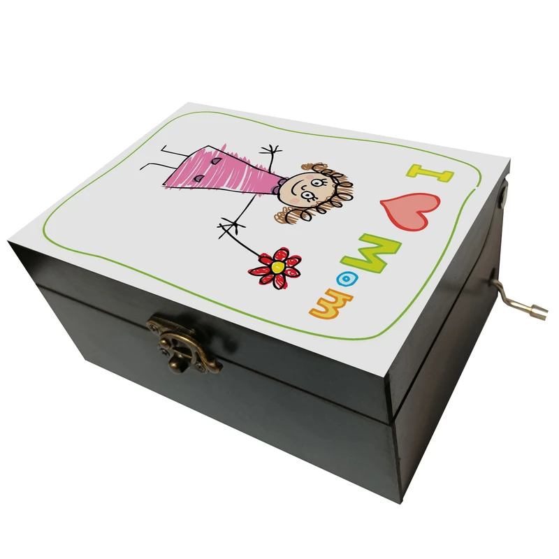 جعبه موزیکال مدل هندلی طرح دوست دارم مامان کد 2038