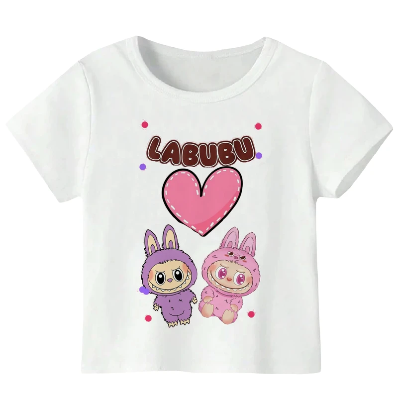 تی‌شرت آستین کوتاه دخترانه مدل A18 LABUBU