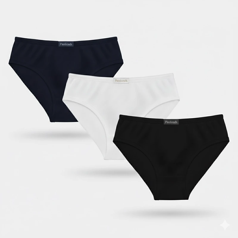 شورت زنانه پنبینه مدل نخ پنبه خالص سوپر کامپکت ارگانیک بسته 3 عددی