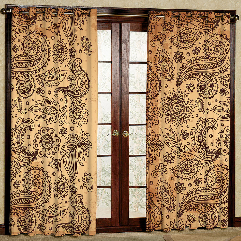 پرده مدل بته جقه مخمل پانچی کد 1352 سایز 140x280 سانتی متر