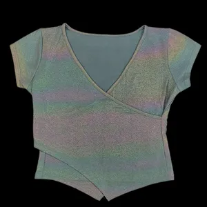 بلوز آستین کوتاه زنانه مدل مجلسی پوست ماری