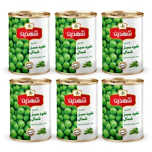 کنسرو نخود سبز شهدین - 370 گرم بسته 6 عددی