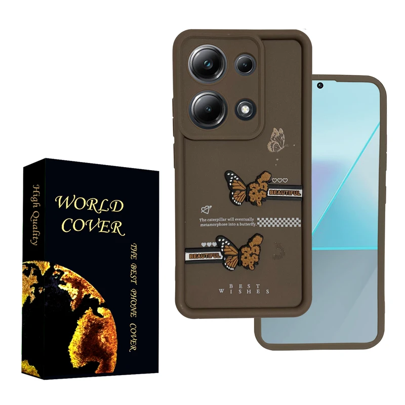 کاور مدل سولید طرح پروانه کد SP-01 مناسب برای گوشی موبایل شیائومی Redmi Note 13 Pro 4G / POCO M6 Pro 4G