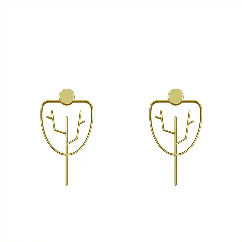 گوشواره طلا 18 عیار زنانه مدوپد مدل درخت کد GA1-15853