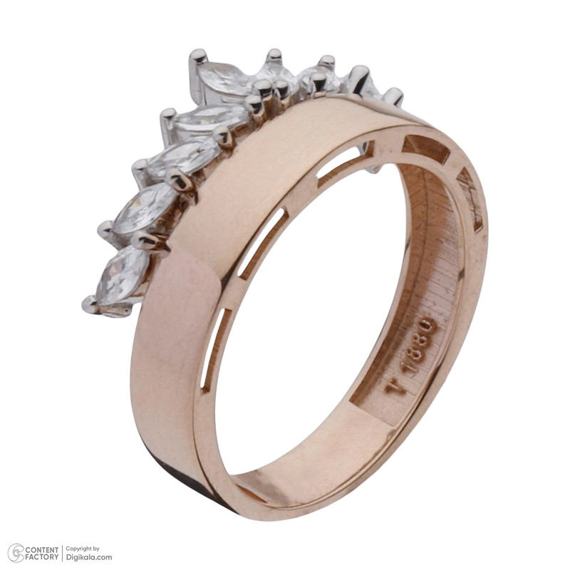 حلقه طلا 18 عیار زنانه مایا ماهک مدل MR138103 طرح تاج - 3