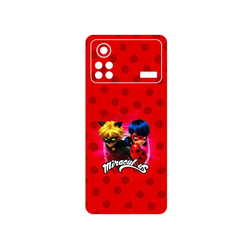برچسب پوششی ماهوت مدل Ladybug and Cat Noir مناسب برای گوشی موبایل شیائومی Poco X4 Pro 5G