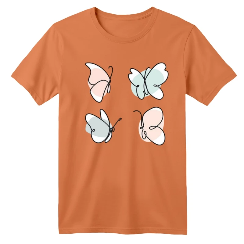 تی شرت آستین کوتاه بچگانه مدل پروانه ها