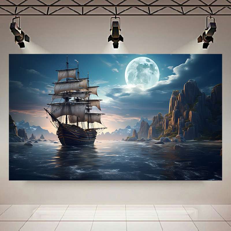 پوستر طرح کشتی مدل ماه کد AR304958