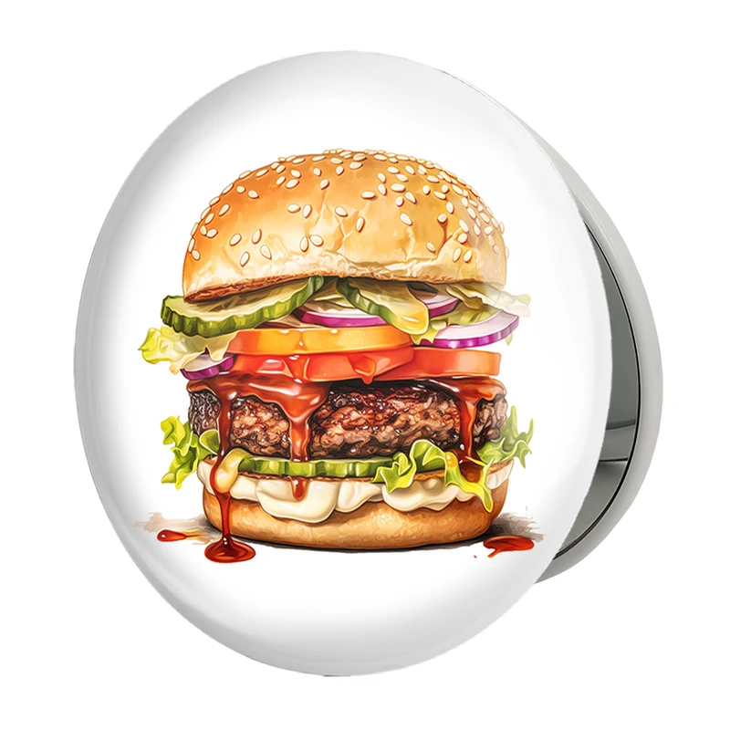 آینه جیبی خندالو طرح فست فود (Fast Food) مدل تاشو کد 36559