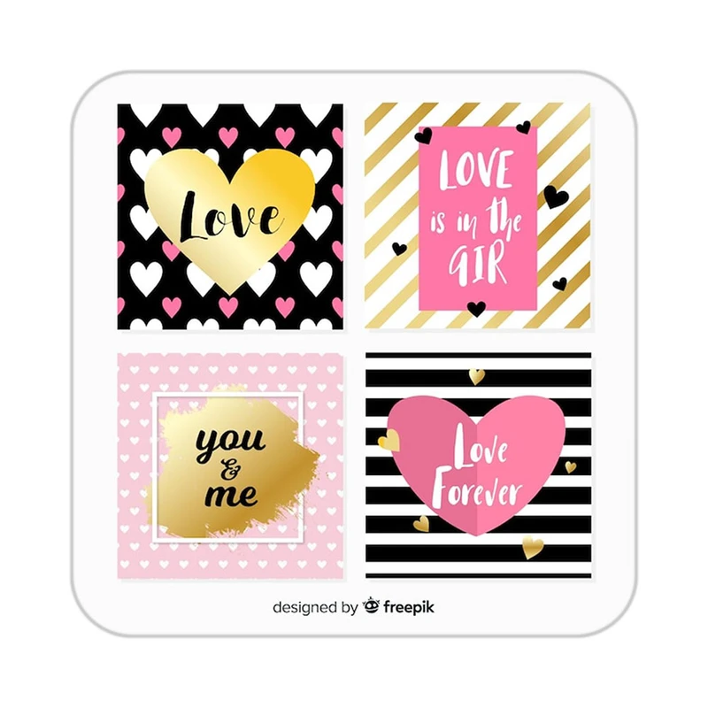 زیر لیوانی کاکتی طرح عاشقانه مدل mp40519