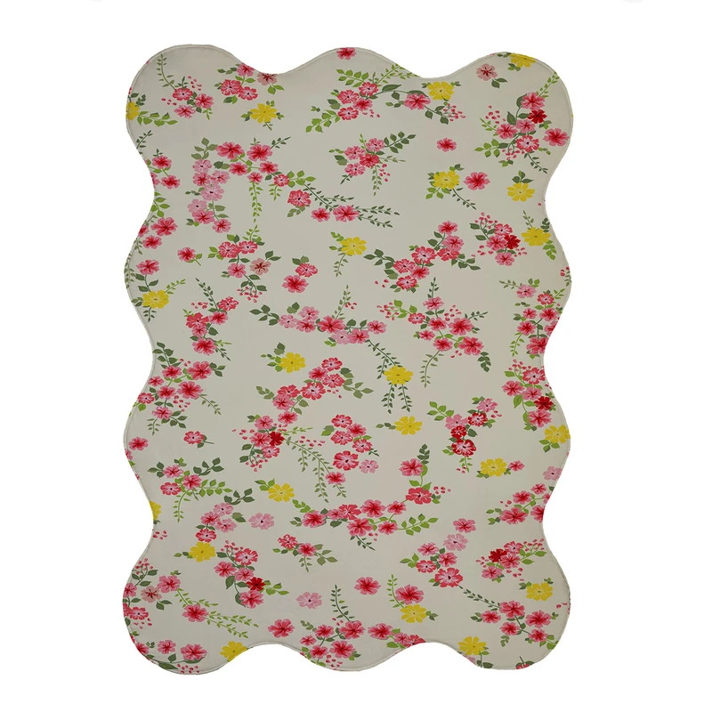 پادری مدل دالبر طرح گل کد 5878 سایز 80x110 سانتی متر 