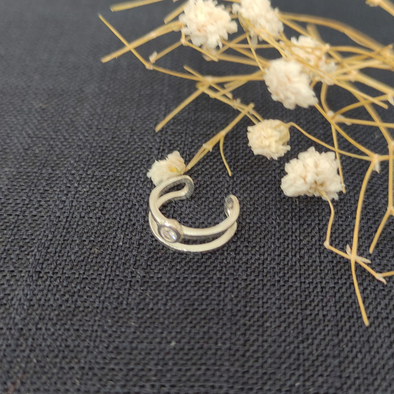 پیرسینگ نقره زنانه اکسسورایز مدل نگین E2794