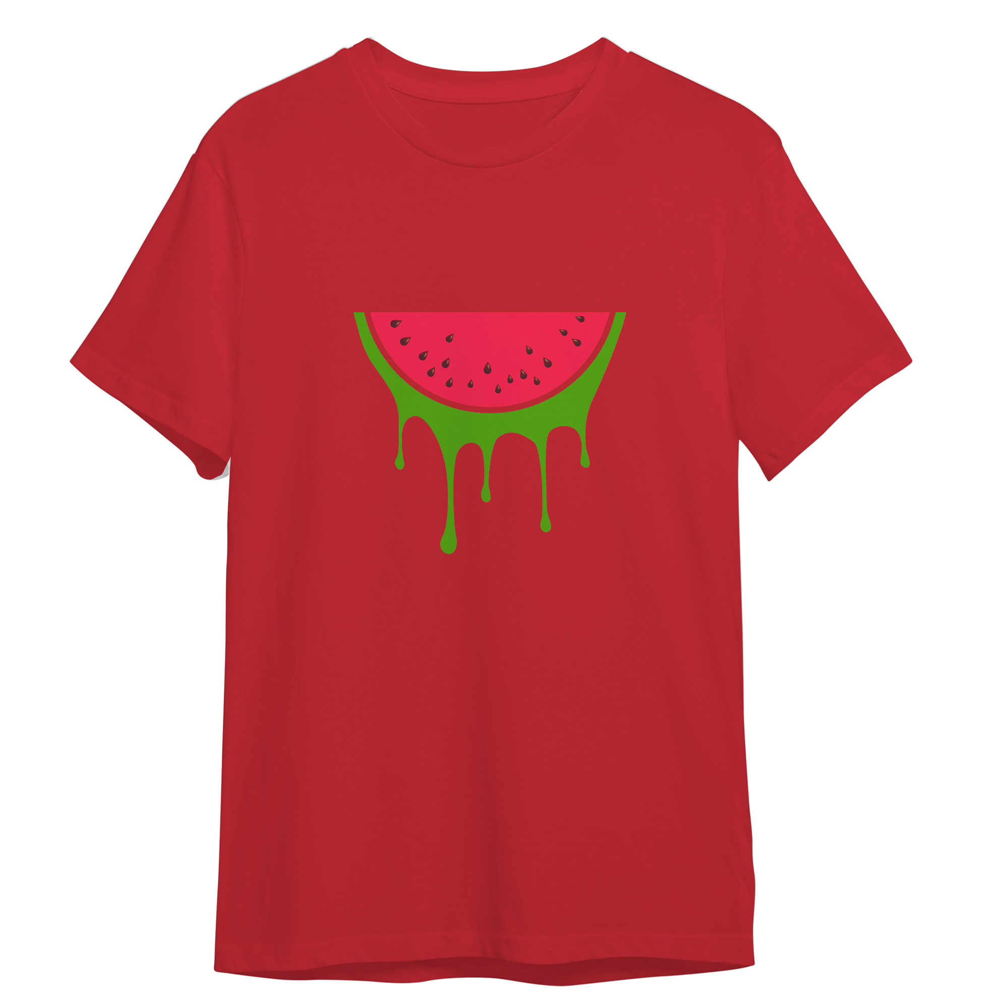 تی شرت آستین کوتاه زنانه مدل شب یلدا هندونه کد 0165 رنگ قرمز