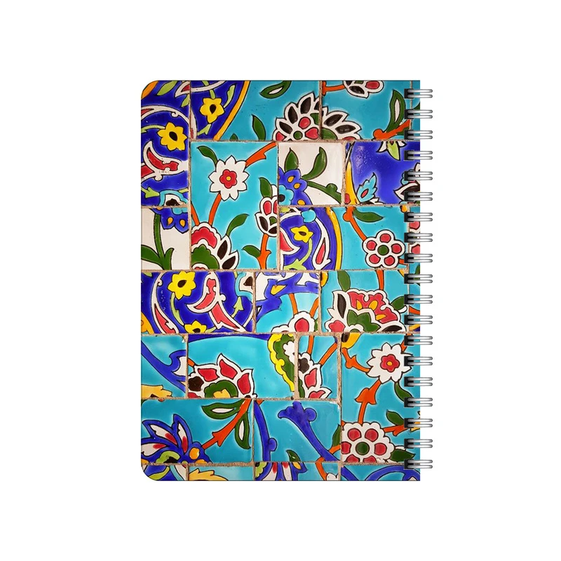دفترچه یادداشت بامبیلیپ مدل چوبی طرح کاشی کاری فیروزه ای کد 5632085