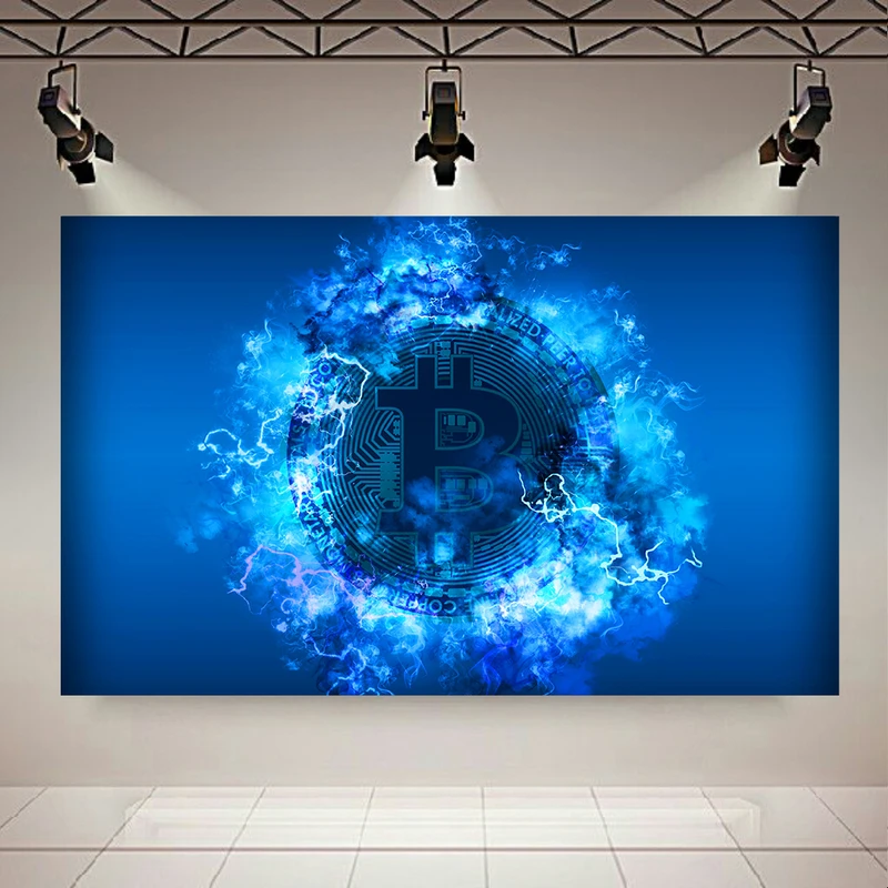 پوستر طرح مخمل بیت کوین مدل قدرت دیجیتال کد AR304807