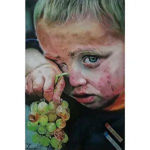 تابلو نقاشی پاستل مدل پسر بچه