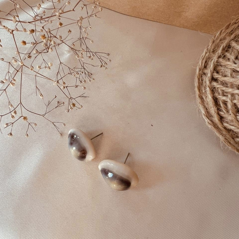 گوشواره زنانه مدل صدف دریایی طبیعی