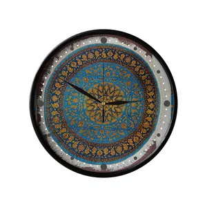 ساعت دیواری مدوپد طرح فرش قم گرد ترنجی مدل C-Ghom102
