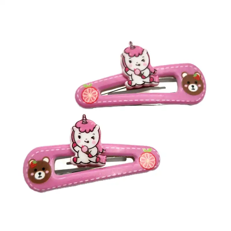 گیره مو دخترانه مدل یونیکورن کد SNG287-6 بسته 2 عددی