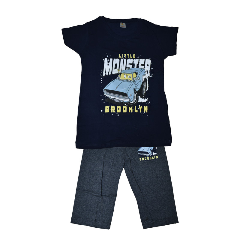 ست تی شرت و شلوارک پسرانه مدل 5893