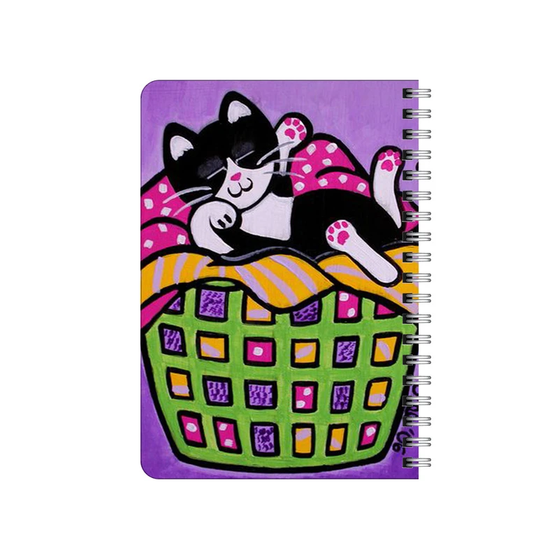 دفترچه یادداشت بامبیلیپ مدل چوبی طرح گربه در سبد لباس چرکها کد 6637144