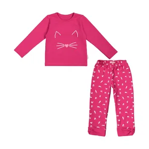 ست تی شرت آستین بلند و شلوار نوزادی دخترانه آدمک مدل 2171220-84