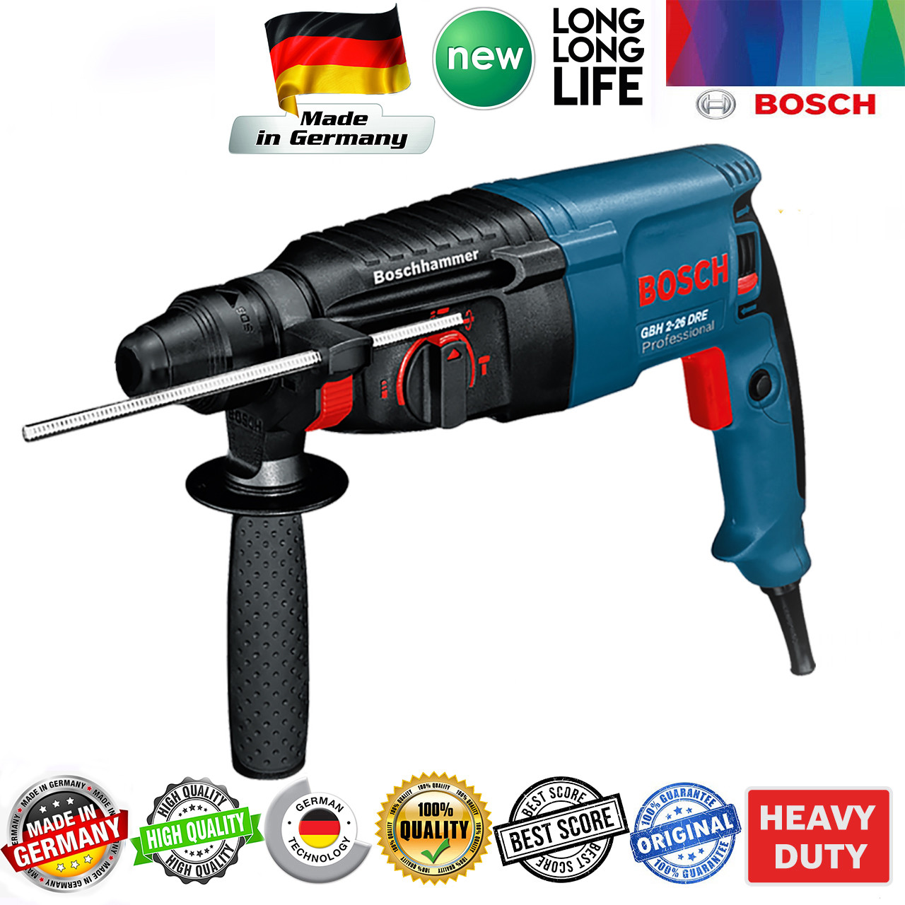 دریل چکشی بوش مدل GBH 2-26 DRE + 6 Extra دریل چکشی بوش مدل GBH 2-26 DRE + 6 Extra