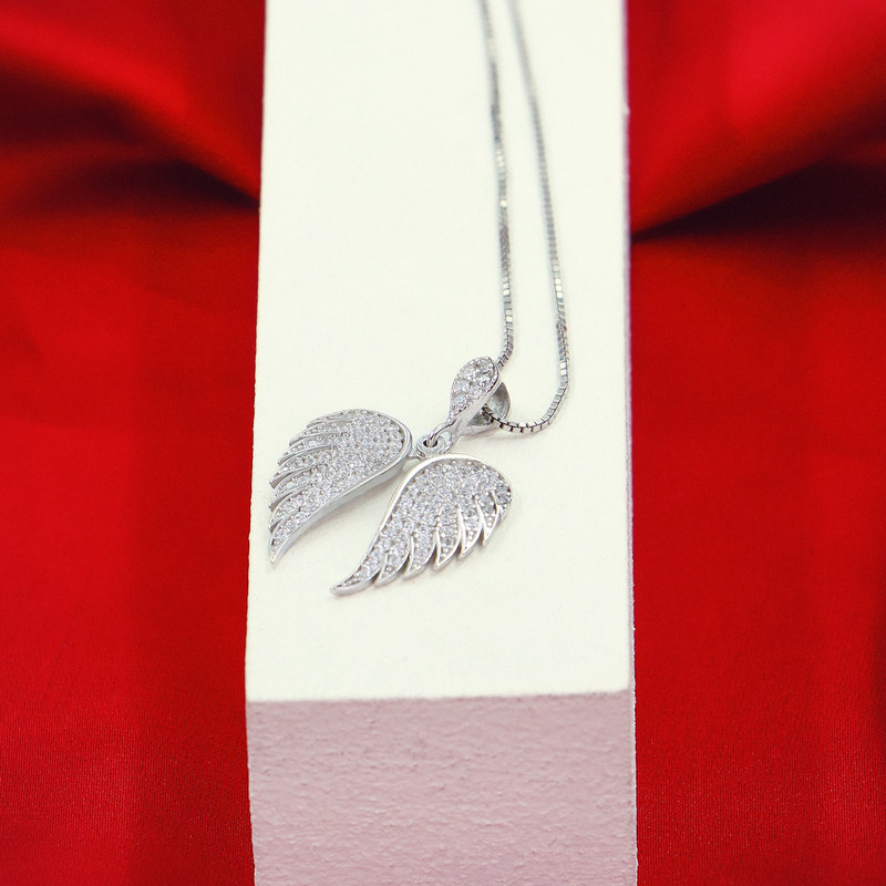 گردنبند نقره زنانه جی تی ای مدل بال فرشته