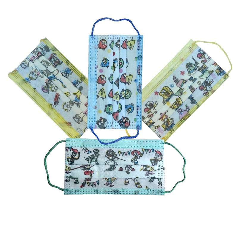 ماسک تنفسی کودک وحدت مدل چندرنگ پسرانه بسته 30 عددی