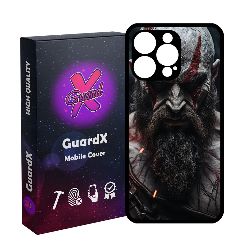 کاور گارد ایکس طرح God of War مدل Glass10835 مناسب برای گوشی موبایل اپل iPhone 15 Pro Max