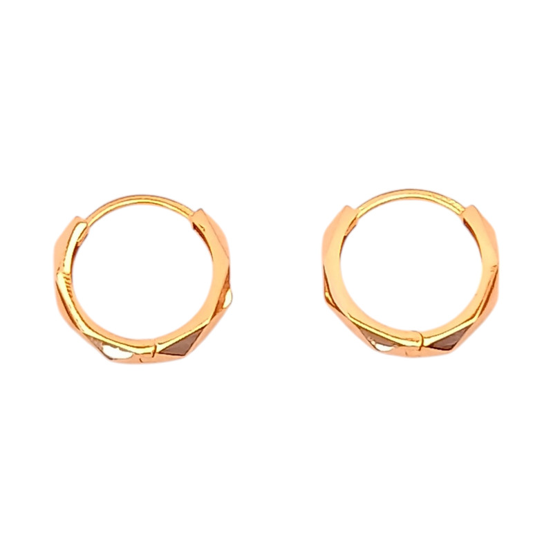 گوشواره حلقه‌ای طلا 18 عیار زنانه گالری طلای عیاره مدل امگا 03  - 3