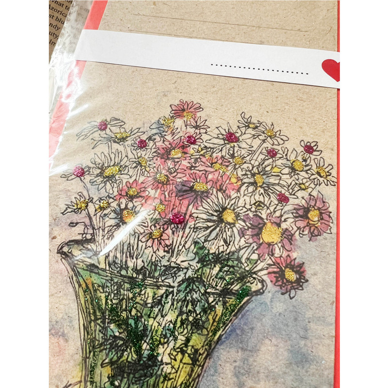 کارت پستال مدل گلدان داوودی کد 864