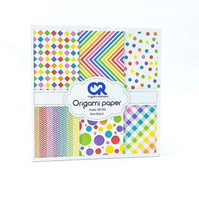 کاغذ اوریگامی مدل Sp103 طرح رنگین کمان بسته 48 عددی
