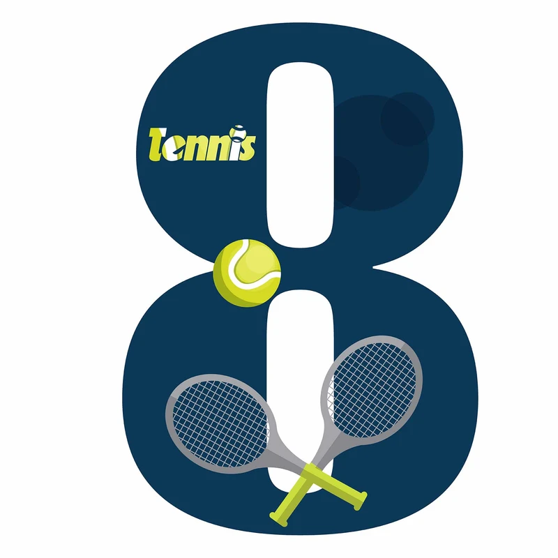 استند رومیزی تولد مدل عدد 8 طرح تنیس کد 1361